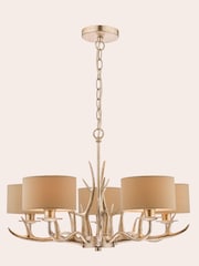 Laura Ashley Gold Mulroy Antler Chandelier 5 Light Ceiling Light - Image 4 of 6