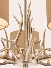 Laura Ashley Gold Mulroy Antler Chandelier 5 Light Ceiling Light - Image 5 of 6