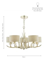 Laura Ashley Gold Mulroy Antler Chandelier 5 Light Ceiling Light - Image 6 of 6