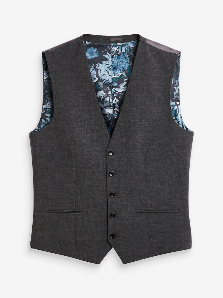 Grey Signature Tollegno Motionflex Stretch Wool Suit: Waistcoat - Image 1 of 2