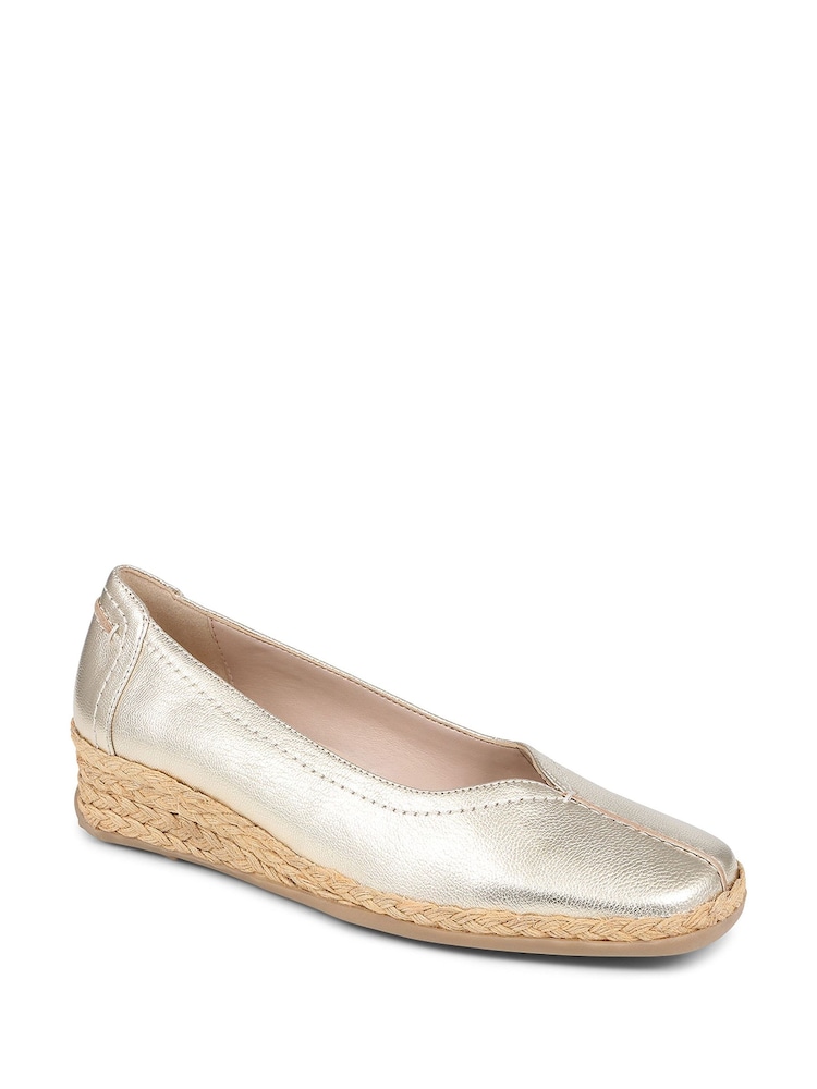 Pavers Gold Leather Espadrilles - Image 1 of 5
