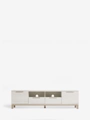 White Bronx Up to 80 inch Oak Effect Slim TV Unit - Image 3 of 8