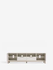 White Bronx Up to 80 inch Oak Effect Slim TV Unit - Image 4 of 8