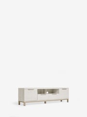 White Bronx Up to 80 inch Oak Effect Slim TV Unit - Image 5 of 8