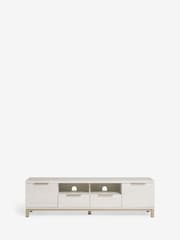 White Bronx Up to 80 inch Oak Effect Slim TV Unit - Image 7 of 8