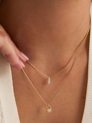 Estella Bartlett Gold Tone Pave Teardrop Necklace - Image 1 of 4