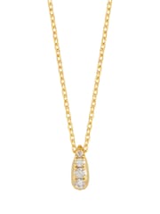 Estella Bartlett Gold Tone Pave Teardrop Necklace - Image 2 of 4