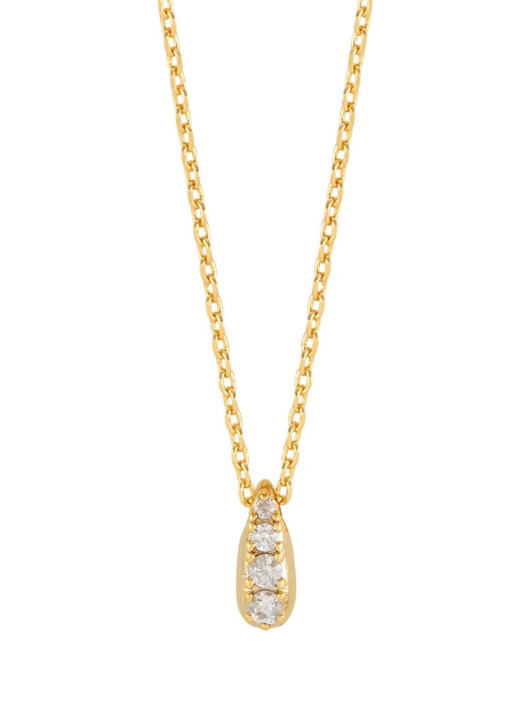 Estella Bartlett Gold Tone Pave Teardrop Necklace - Image 2 of 4 Estella Bartlett Gold Tone Pave Teardrop Necklace - Image 2 of 4