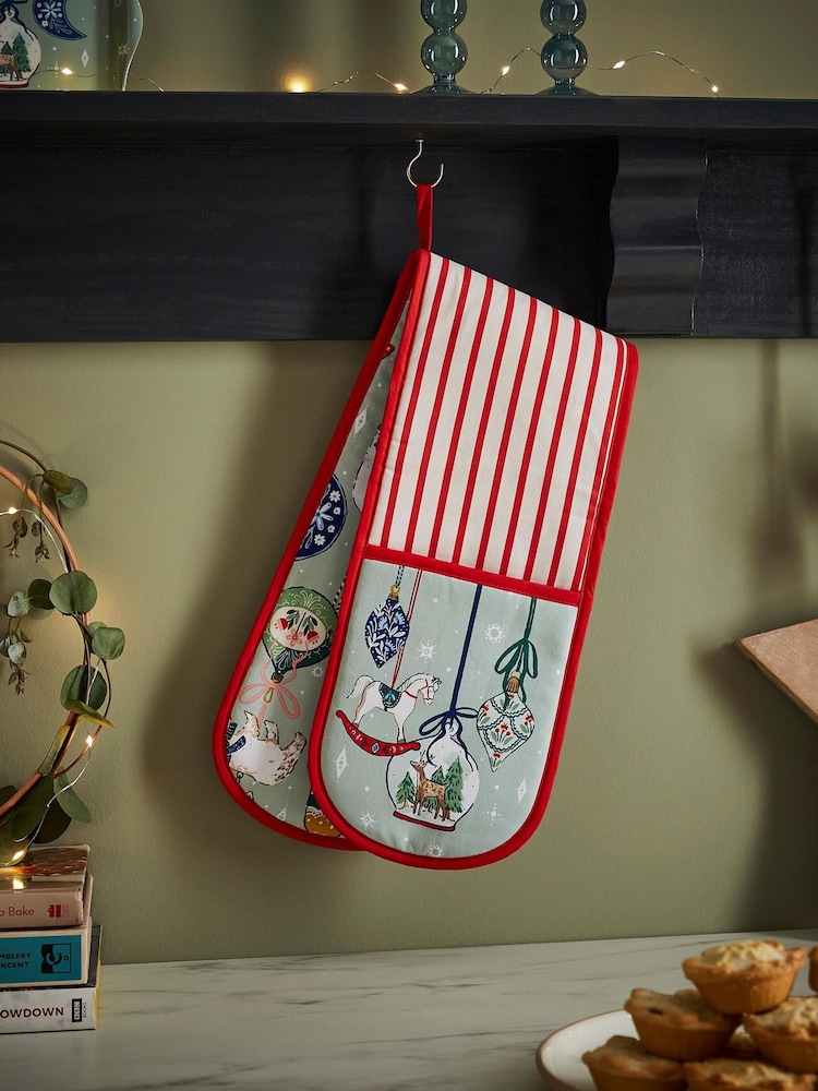 Ulster Weavers Christmas Ornaments Cotton Double Oven Double Gloves - Image 1 of 3 Ulster Weavers Christmas Ornaments Cotton Double Oven Double Gloves - Image 1 of 3