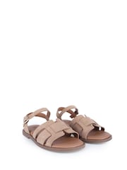 Off The Hook Natural Isabella Leather Slingback Open-Toe Flat Sandals - Image 1 of 6