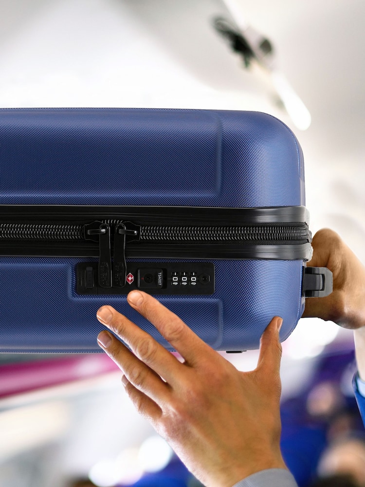 Marineblå - Flight Knight 45x36x20cm EasyJet Undersæde 8 Hjul ABS Hard Case Kabinebærehåndbagage - Billede 6 af 6