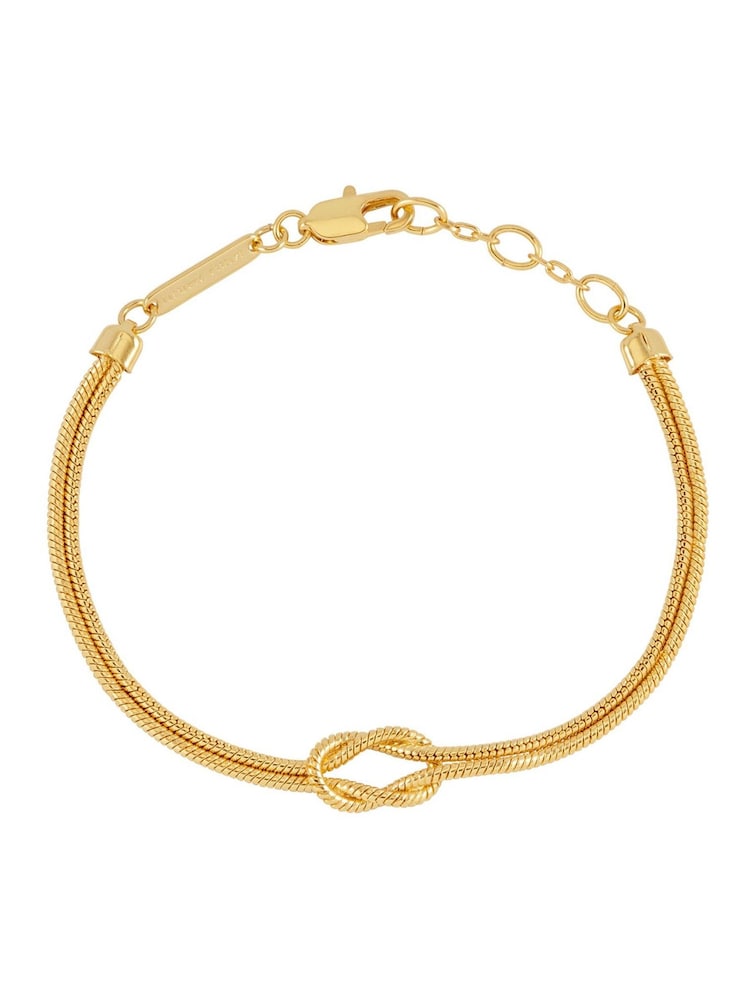 The Edit by Estella Bartlett Gold Tone Double Chain Knot Bracelet - Image 2 of 3 The Edit by Estella Bartlett Gold Tone Double Chain Knot Bracelet - Image 2 of 3