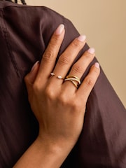 The Edit by Estella Bartlett Gold Tone Open Ring with Pave Marquise - Image 1 of 4