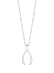 Estella Bartlett Silver Tone Wishbone Necklace - Image 1 of 3