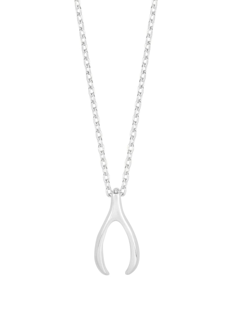 Estella Bartlett Silver Tone Wishbone Necklace - Image 1 of 3 Estella Bartlett Silver Tone Wishbone Necklace - Image 1 of 3
