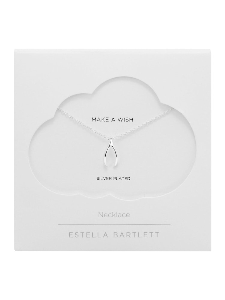 Estella Bartlett Silver Tone Wishbone Necklace - Image 3 of 3 Estella Bartlett Silver Tone Wishbone Necklace - Image 3 of 3