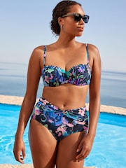 Navy Floral Bikini Bottom - Image 2 of 5