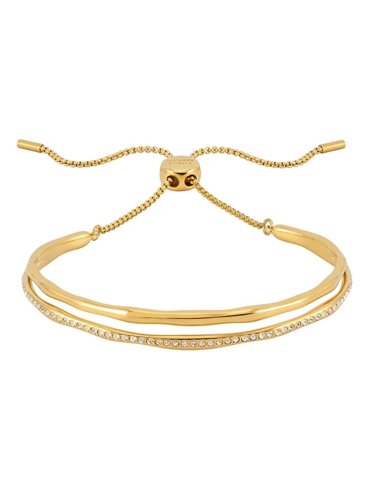 The Edit by Estella Bartlett Gold Tone Molten Pave Bangle - Image 2 of 3 The Edit by Estella Bartlett Gold Tone Molten Pave Bangle - Image 2 of 3