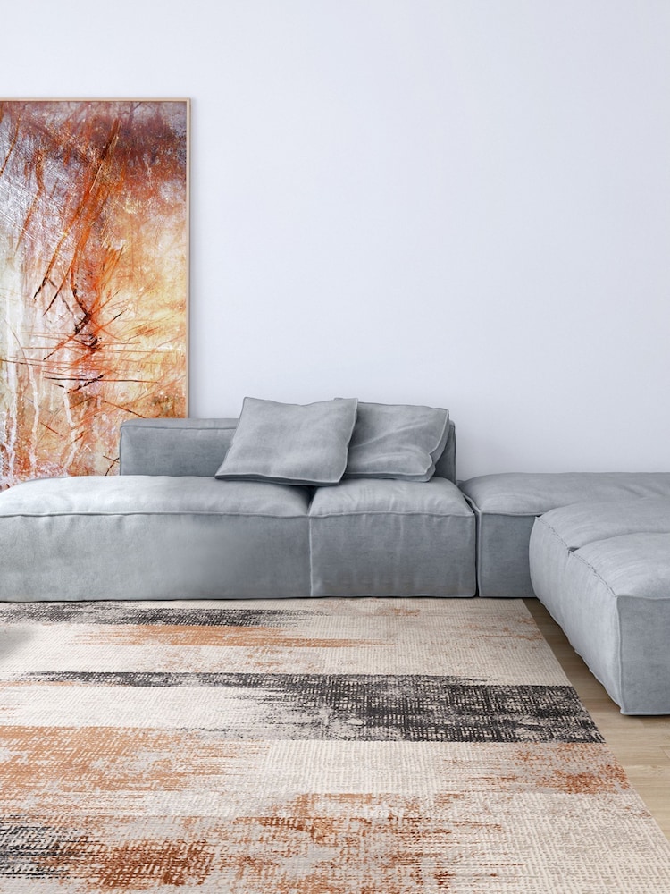 Asiatic Rugs Orange Kuza Lines Rug - Image 1 of 2