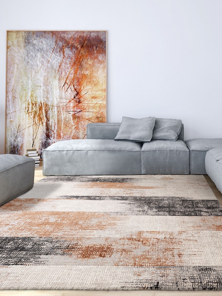 Asiatic Rugs Orange Kuza Lines Rug - Image 1 of 2 Asiatic Rugs Orange Kuza Lines Rug - Image 1 of 2