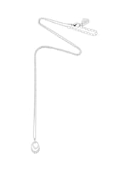 Estella Bartlett Silver Tone Interlinked Oval Pave Necklace - Image 3 of 4