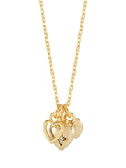 Estella Bartlett Gold Tone Multi Heart Charm Necklace - Image 1 of 4