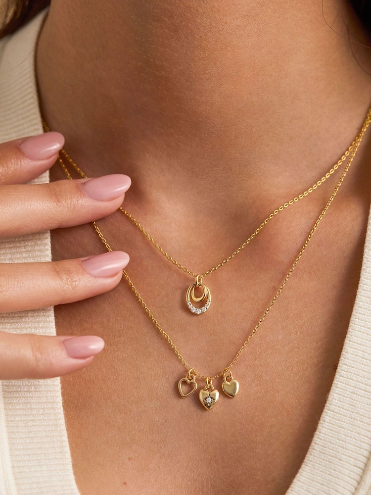 Estella Bartlett Gold Tone Multi Heart Charm Necklace - Image 4 of 4 Estella Bartlett Gold Tone Multi Heart Charm Necklace - Image 4 of 4