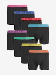 Black Bright Waistband A-Front Boxers 8 Pack - Image 1 of 13