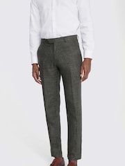 MOSS Khaki Green Tailored Linen Trousers - Image 1 of 3