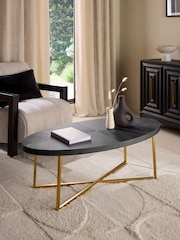 Black Bronx Chevron Oak Effect Large Coffee Table - Image 1 of 6