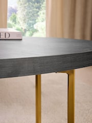 Black Bronx Chevron Oak Effect Large Coffee Table - Image 2 of 6