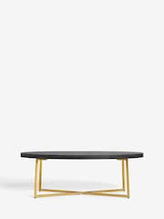 Black Bronx Chevron Oak Effect Large Coffee Table - Image 3 of 6