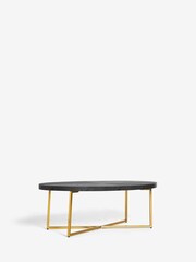 Black Bronx Chevron Oak Effect Large Coffee Table - Image 4 of 6