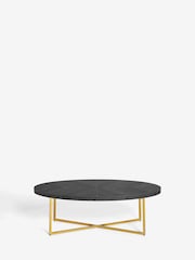 Black Bronx Chevron Oak Effect Large Coffee Table - Image 5 of 6