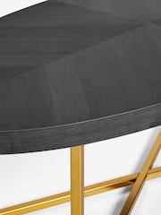 Black Bronx Chevron Oak Effect Large Coffee Table - Image 6 of 6