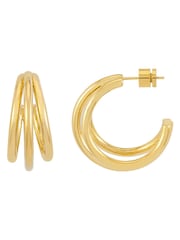The Edit by Estella Bartlett Gold Tone Triple Hoop Earrings - Image 2 of 3