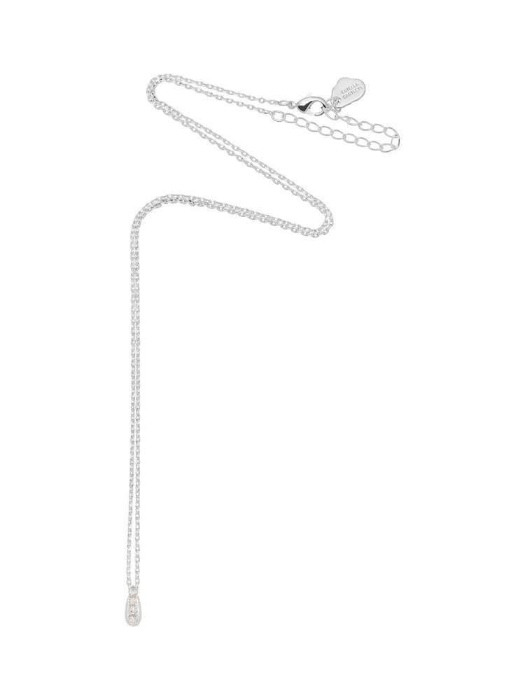 Estella Bartlett Silver Tone Pave Teardrop CZ Necklace - Image 4 of 4 Estella Bartlett Silver Tone Pave Teardrop CZ Necklace - Image 4 of 4