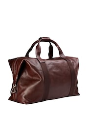 OSPREY LONDON Cognac Brown Toby Vintage Saddle Leather Weekend Bag - Image 4 of 5