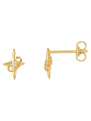 Estella Bartlett Gold Tone North Star Earrings - Image 2 of 3