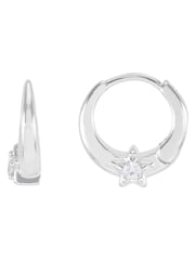 Estella Bartlett Silver Tone Silver Moon and Star Hoops - Image 2 of 3