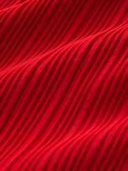 Red Long Sleeve Plissé Jumpsuit - Image 6 of 6