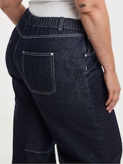 Simply Be Blue Cuffed Denim Balloon Jeans - Image 3 of 4