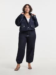 Simply Be Blue Cuffed Denim Balloon Jeans - Image 4 of 4