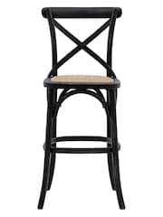 Gallery Home Black Rattan Boston Stool Set of 2 - Image 1 of 5