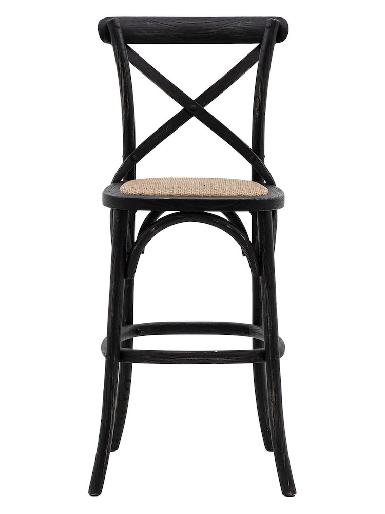 Gallery Home Black Rattan Boston Stool Set of 2 - Image 1 of 5