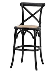 Gallery Home Black Rattan Boston Stool Set of 2 - Image 2 of 5