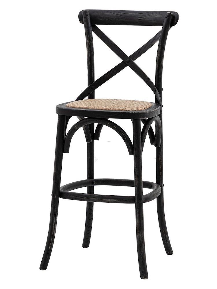 Gallery Home Black Rattan Boston Stool Set of 2 - Image 2 of 5