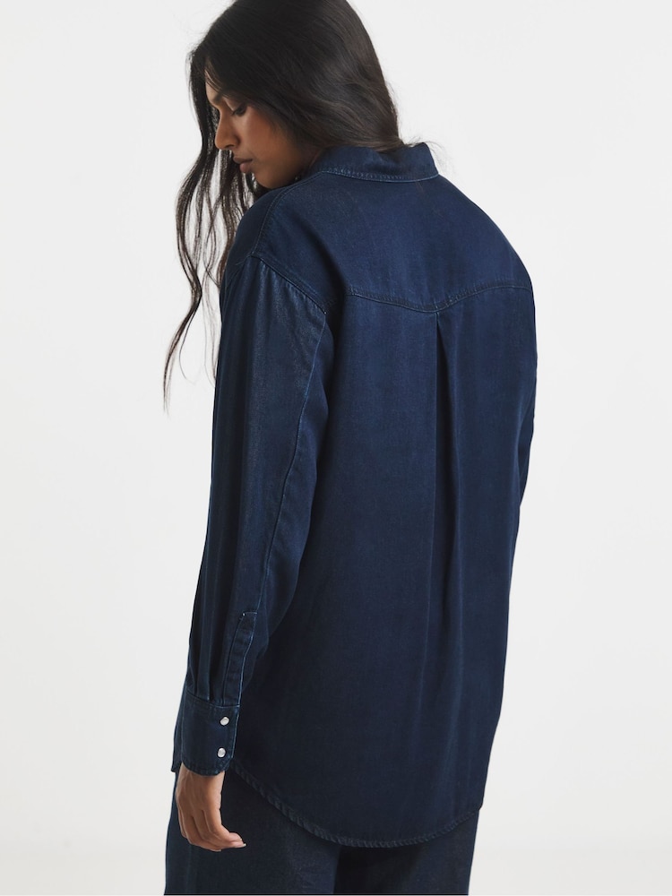 Simply Be Blue Ultimate Denim Shirt - Image 2 of 4 Simply Be Blue Ultimate Denim Shirt - Image 2 of 4