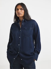 Simply Be Blue Ultimate Denim Shirt - Image 3 of 4