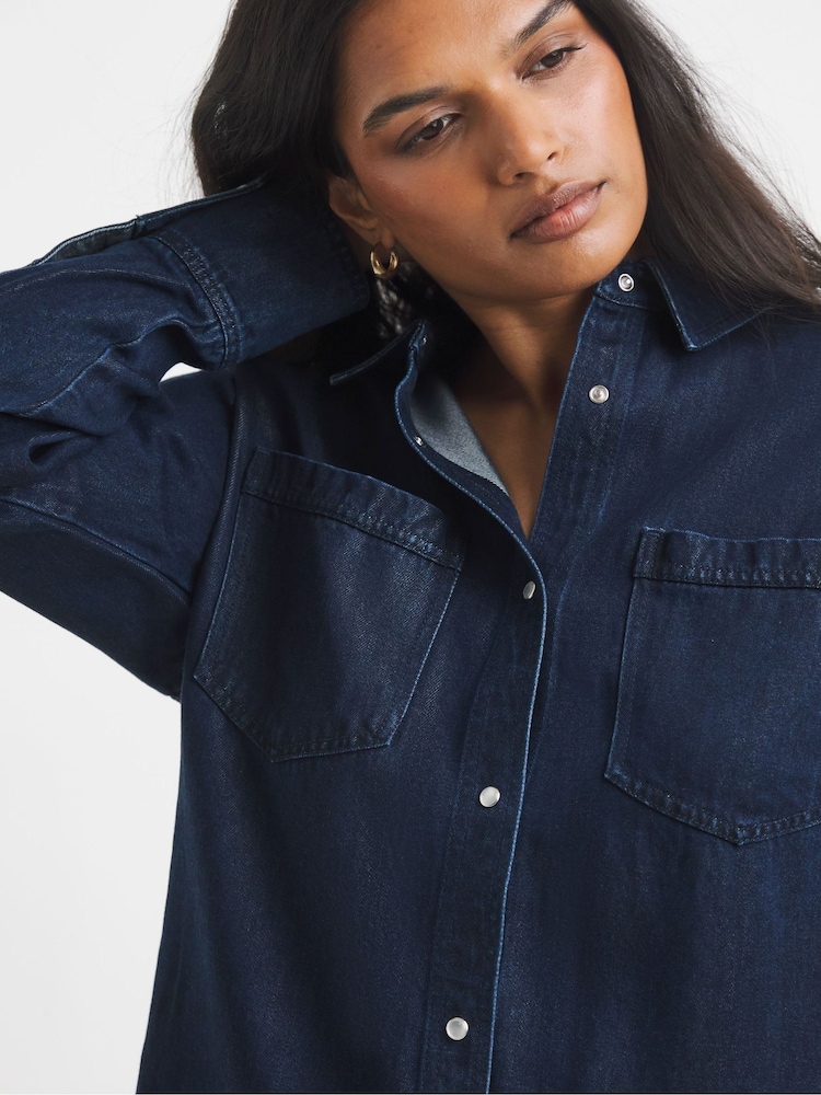 Simply Be Blue Ultimate Denim Shirt - Image 4 of 4 Simply Be Blue Ultimate Denim Shirt - Image 4 of 4